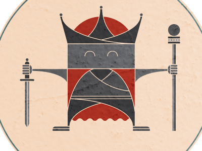 Kingdom Bourbon character illustration layout minimalistic retro