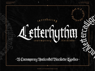Letterhythm Contemporary Blackletter Typeface 🖤 blackletter calligraphy font typeface