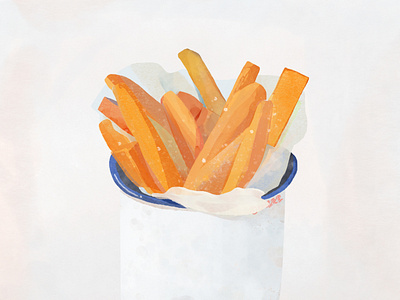 French fries design illustration photoshop wacom