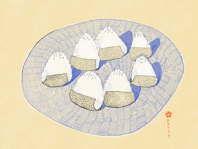 Onigiri digital illustration food illustration japanese