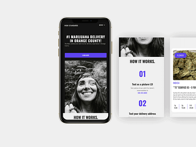 HighStandards Website-Mobile View branding clean dispensary marijuana mobile design responsive design responsive website simple design typogaphy ui ux vector webflow