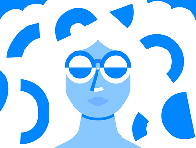 Monday Blue Girl 2d art 2d character artwork clean clean design girl illustration lifestyle procreate simple simple design