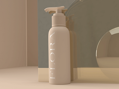 Beauty Packaging Bottle & Stage Render