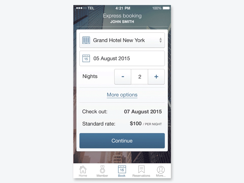 xpress hotel booking flow - wip