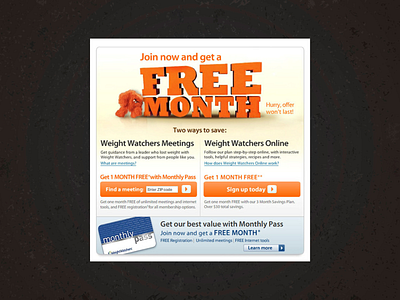 Homepage Hungry Campaign | WeightWatchers branding flash design graphic design home page interactive design landing page mastheads ux ux design web graphics