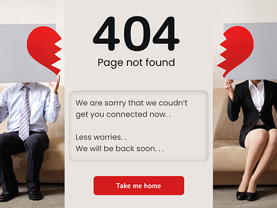 404 Page for a dating site typography ui ux