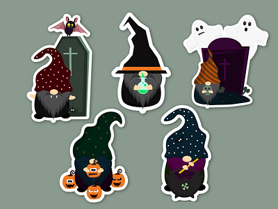 Halloween gnome stickers.