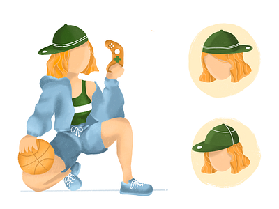 Character Design art basketball cap character clean concept console creative design game girl graphic graphic design illustration sporty women