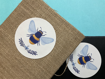 Honey Bee Sticker animal art badge bee character concept design graphic graphic design honey honeybee illustration illustrations insect print procreate sticker stickers