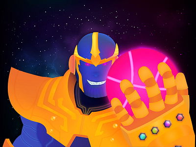 Thanos avengers infinity war character design disney gems illustration marvel thanos villain