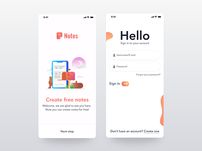 Notes App app app design avenir clean concept design drawkit dribbble login form notes app redesign splash screen trending trends ui ux