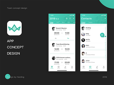 Team app design app concept
