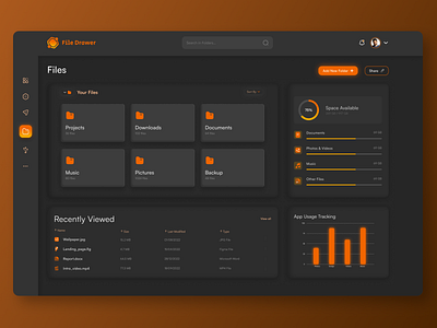 File Manager Dashboard Design design graphic design typography ui ux