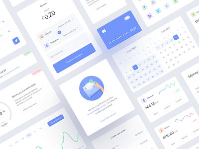 UI for Cryptocurrency exchange platform bitcoin blockchain blue coin crypto exchange crypto wallet cryptocurrency dashboard design finance illustration interface light theme mentalstack token ui ui elements ui kit user interface website