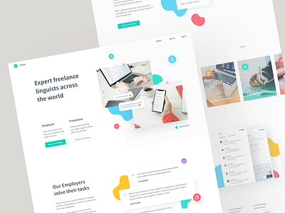 Landing page for a writing platform by Julia on Dribbble