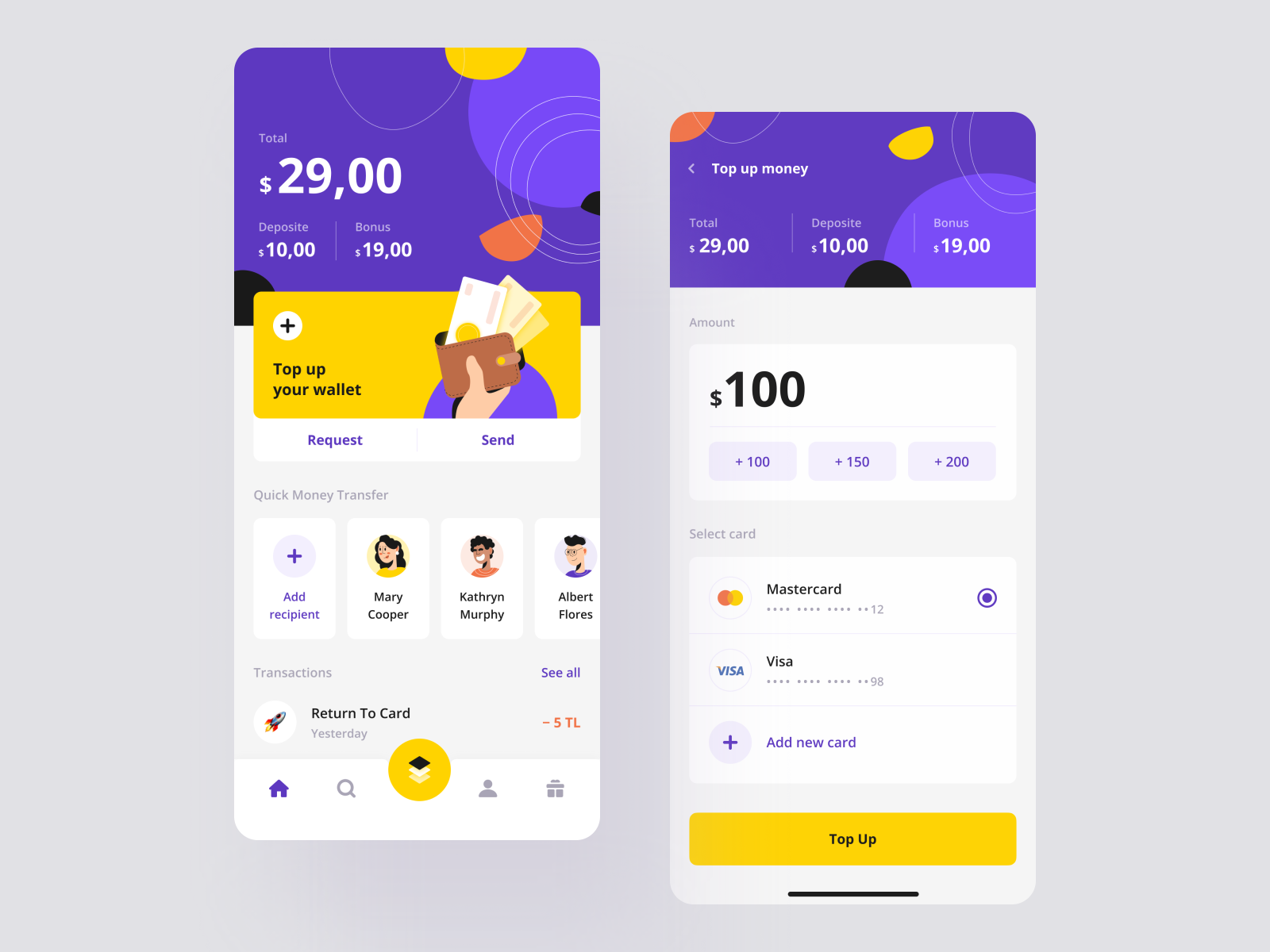 Fintech Mobile App by Julia on Dribbble