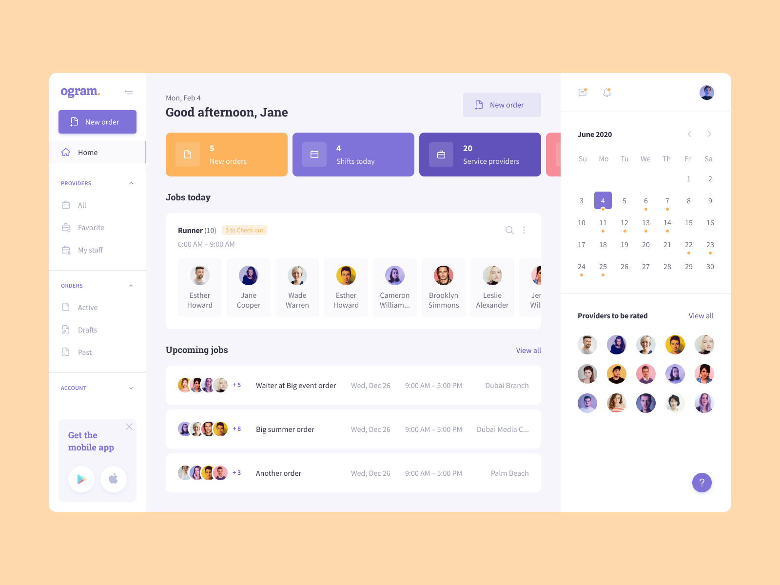 Staff Management Platform by Julia for TechWings on Dribbble