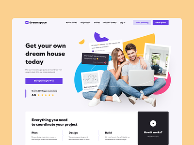Homepage website concept clients customers design concept homepage landing page layout main screen mentalstack people photo collage product design purple sections website