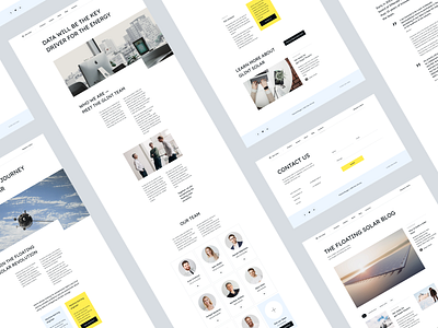 Website for solar company data energy home landing page layout machine learning mentalstack pages product design screens solar panels sun team website