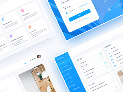 Real Estate Website blue dashboard design interface mentalstack real estate uiux web website