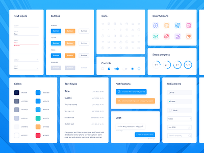 UI Elements cards kit layout mentalstack real estate styleguide ui ui kit user user interface website design