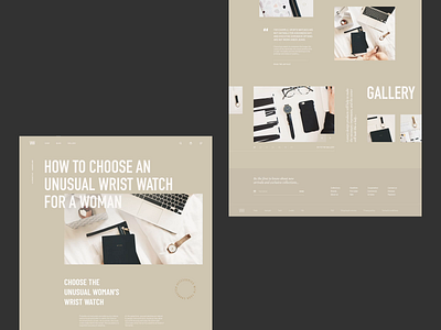 Main pages for Wrist Watch shop article beauty clean ui concept fonts gallery grid luxury mentalstack minimal modern product design shop typography website