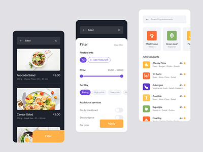 Filters, Food Delivery App by Julia for TechWings on Dribbble