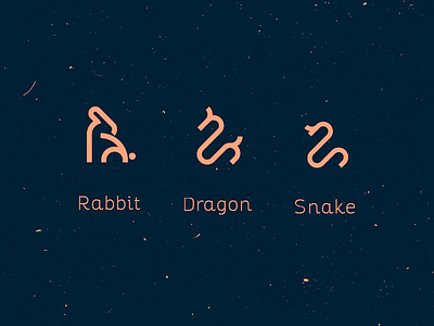 Zodiac Icons pt.2 animal dragon horoscope icon design minimal rabbit snake. line zodiac zodiac sign
