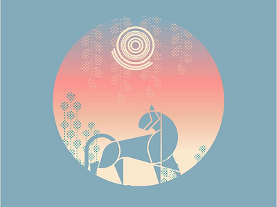 sunset animal big cat cat geometric jungle lion lioness minimal minimalist pattern sunset tiger