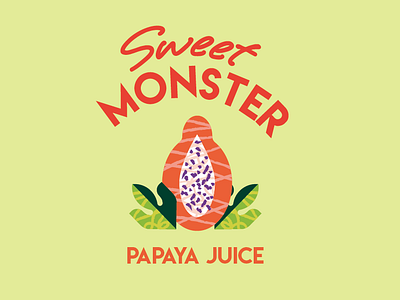 papaya illustration juice packaging papaya summer sweet tropical fruit