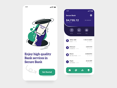 Crypto - Online Bank app crpyto user interface ux ui wallet