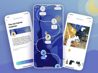 Art Quiz - Art Puzzles android application design illustration interface ios mobile ui