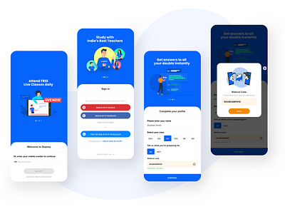 Mobile Number - Sign Up app blue branding colors design study typography ui ui ux design ux web