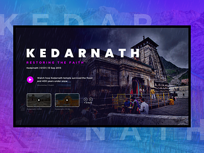 Kedarnath - The Tragedy blue colors design typography ui ui ux design ux web
