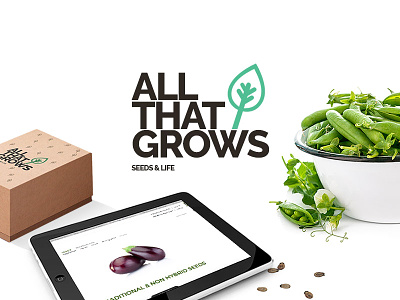 AllThatGrows - Case Study - Live Now! branding case study font green leaf live raleway seeds typography ui ux