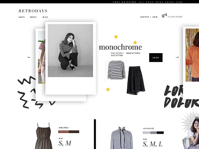 Retrodays agency clothing creative design ecommerce ui