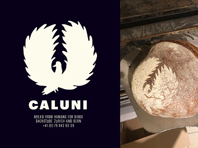 CALUNI BREAD backery bird bread food app foodie logo logo design typography