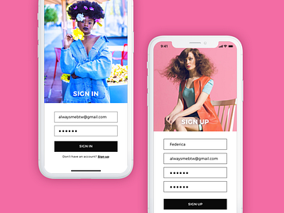 DAILY UI CHALLENGE #1 SIGN UP app dailyui design fashion login mobile photography signup ui ux