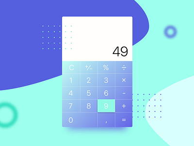 DAILY UI CHALLENGE #4 CALCULATOR app calculator dailyui design gradient mobile numbers ui userexperience userinterface ux