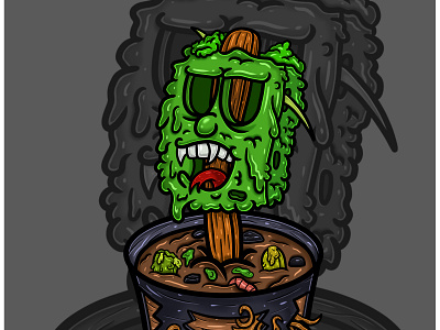 Ice Cream Cartoon - Ice Cream Weed Monster culture