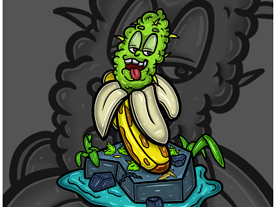 Banana Cartoon - Weed Bud Banana culture holiday