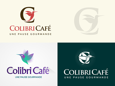 Colibri Cafe Logo birds colibri concept creative humming hummingbird lettere c typografy