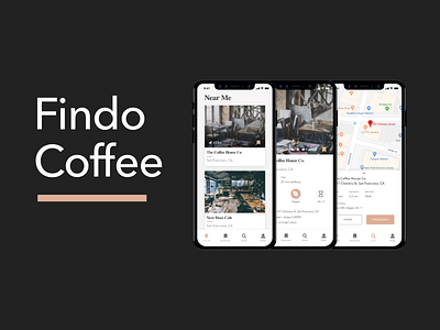 Findo Coffee adobe xd app coffee design invision iphone x mobile