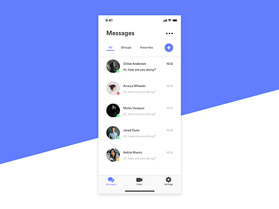 Messages adobe xd app concept design iphone x messages mobile social