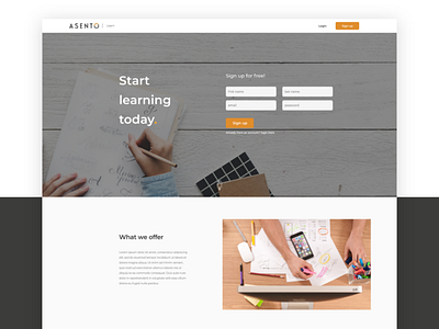 Asento Landing Page Dribbble