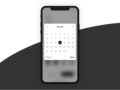 Calendar - Date picker screen adobe xd app concept date datepicker design figma iphone x mobile ui