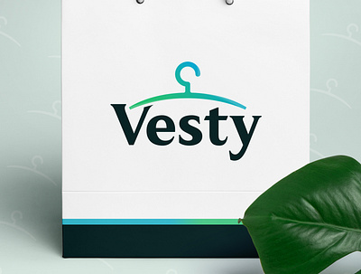 Vesty branding gradient graphic design illustrator logo minimal typography vector