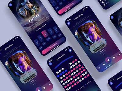 Cinema App design illustration ui uiux ux