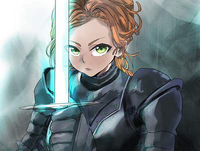 knight woman anime art character cute girl design design character drawing illustration