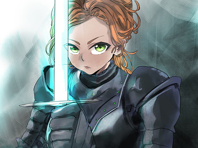 knight woman anime art character cute girl design design character drawing illustration